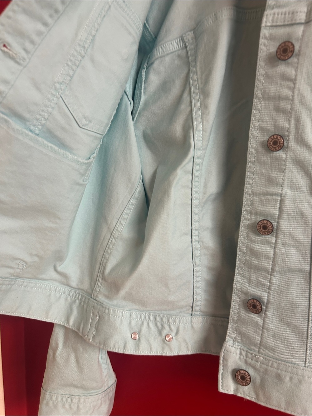 Talbots Pastel Mint Denim Jacket size medium - Picture 3 of 7